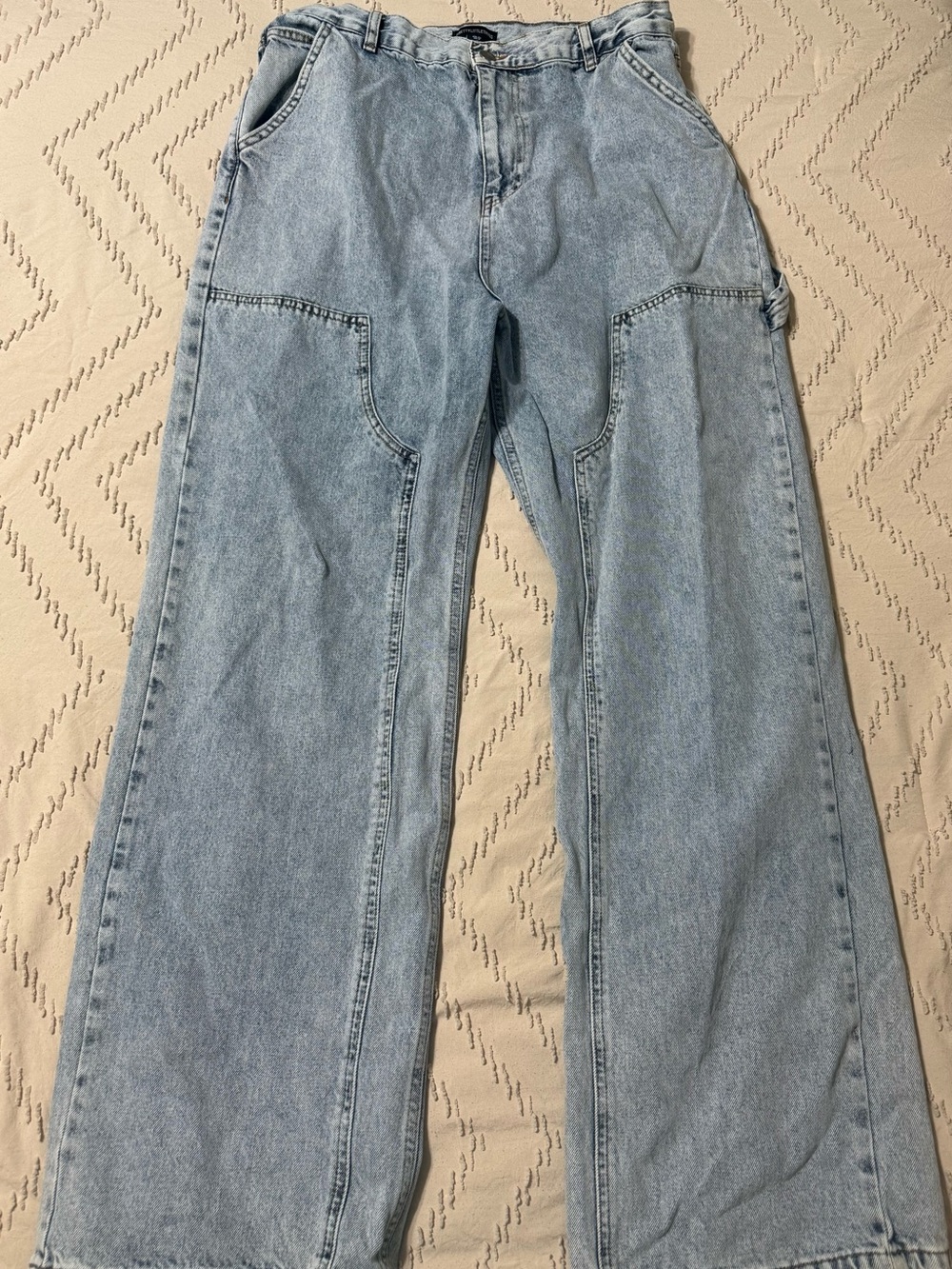 PrettyLittleThing Light Blue Wide Leg Jeans